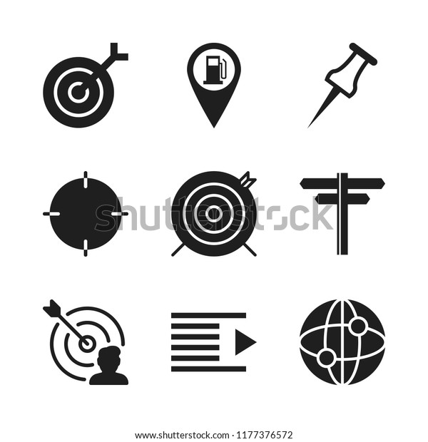 point icon. 9 point vector icons set. gas station
point, dart and directions arrows icons for web and design about
point theme