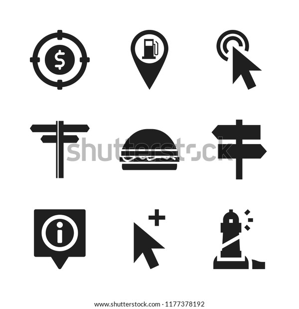 point icon. 9 point vector icons set. nformation\
point pin, lighthouse and cursor icons for web and design about\
point theme