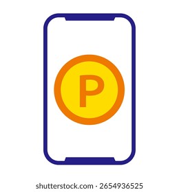 Icono de punto mostrado en la pantalla del smartphone