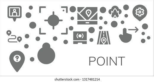 point icon set. 11 filled point icons.  Collection Of - Location pin, Focus, Track, Touch screen, Location, Road, Gps, Dangerous, Swipe right, Place