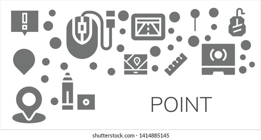 point icon set. 11 filled point icons.  Simple modern icons about  - Alert, Mouse, Location, Gps, Finger, Marker, Pin, Touch screen