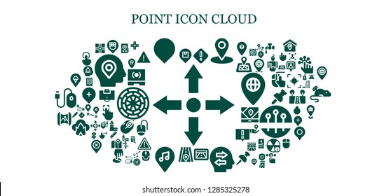  point icon set. 93 filled point icons. Simple modern icons about  - Directions, Location, Danger, Gps, Confused, Road, Mapping, Pin, Crossroad, Touch screen, Alert, Dart board
