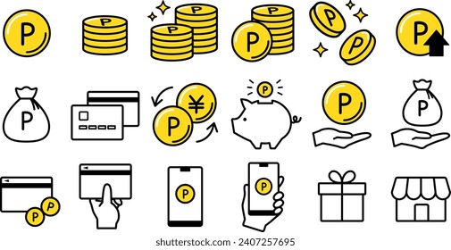 Point icon set vector illustration