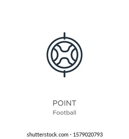 Point icon. Thin linear point outline icon isolated on white background from football collection. Line vector sign, symbol for web and mobile