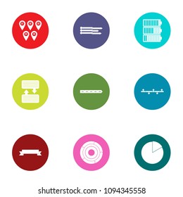 Point icons set. Flat set of 9 point vector icons for web isolated on white background