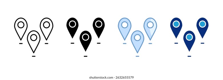 Ícone De Ponto De Interesse Definir Coleção De Vários Estilos