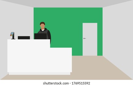 Point of issue of orders with a terminal for payment and an employee