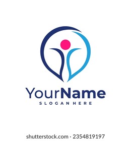 Point Leader logo design Template. Point People logo vector illustration.