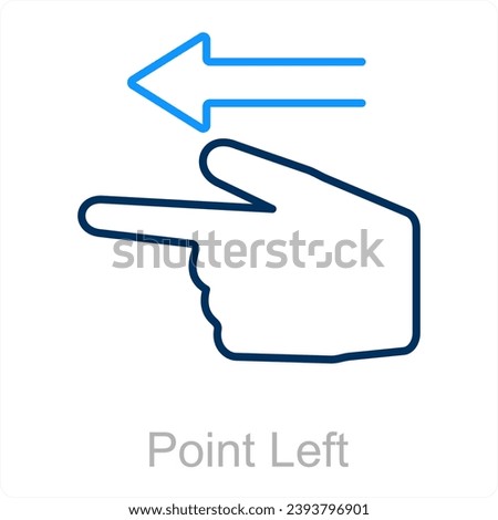 Point Left and way icon concept