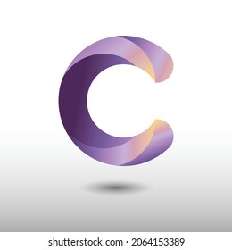 Logo des Punktes C. C Letter Design-Vektorgrafik mit Punkten