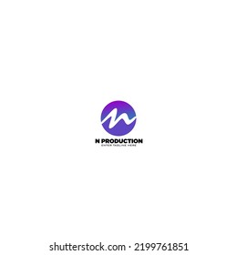 Logotipo de letra N. N Vector de diseño de letras con círculo