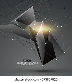 Point, line, body mass composition of abstract graphics, Vector illustration.
