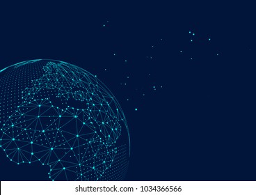 point and line composed world map,representing the global,Global network connection,international meaning.