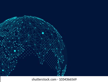 point and line composed world map,representing the global,Global network connection,international meaning.