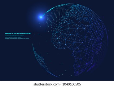 point and line composed world map,representing the global,Global network connection,international meaning.