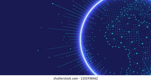 point and line composed world map,representing the global,Global network connection,international meaning.