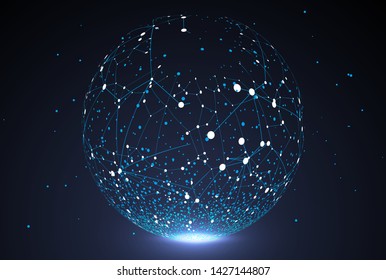  point and line composed world map,representing the global,Global network connection,international meaning.