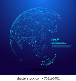 mapa mundial compuesto por puntos y líneas, representando la conexión global, red global, significado internacional.