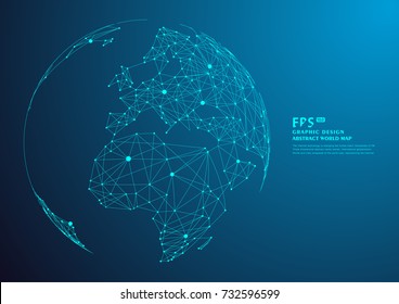 point and line composed world map,representing the global,Global network connection,international meaning.	
