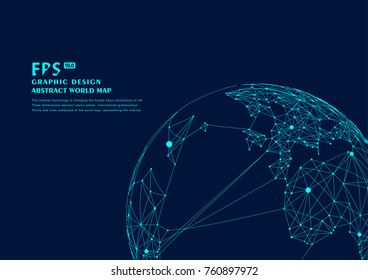 point and line composed world map,representing the global,Global network connection,international meaning.	
