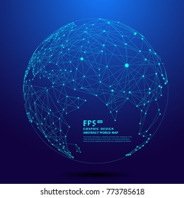 mapa mundial compuesto por puntos y líneas, representando la conexión global, red global, significado internacional.	