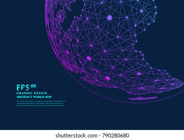 point and line composed world map,representing the global,Global network connection,international meaning.	
