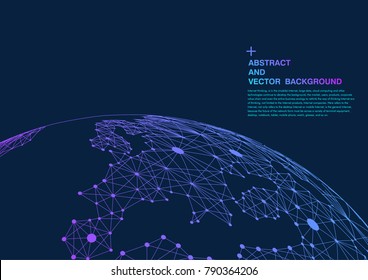 point and line composed world map,representing the global,Global network connection,international meaning.	
