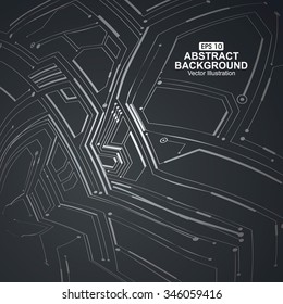 Point and line composition of technology sense abstract background.