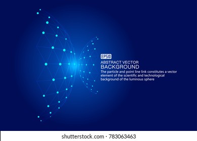 A point line connection combines a vector element that makes up the background of luminescent technology