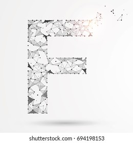 Point-and-Line-Verbindung bestehend aus englischen Buchstaben, Schriftdesign.