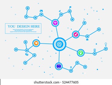 Point and line connection vector background, molecular structure, Internet thinking