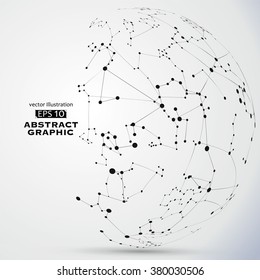 Point and line constructed the technological sense abstract illustration.