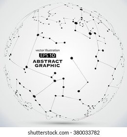 Point and line constructed the technological sense abstract illustration.