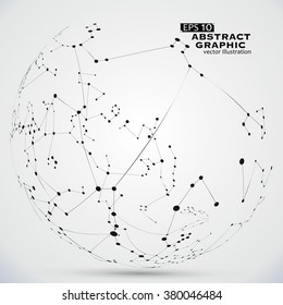 Point and line constructed the technological sense abstract illustration.