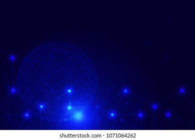 Point line link, technology sphere composition network technology abstract background.