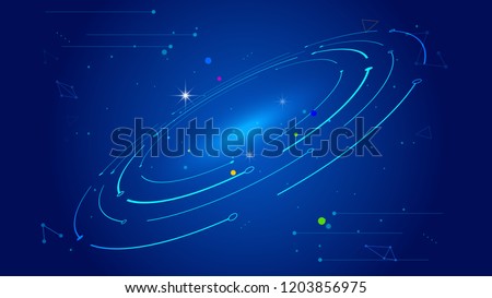The point - line links form the abstract vector background of the orbit of stars