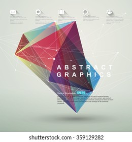 Point, line, surface composition of abstract graphics, infographics,Vector illustration.