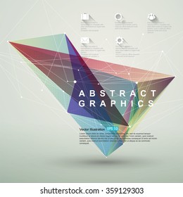 Point, line, surface composition of abstract graphics, infographics,Vector illustration.