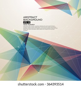 Point, line, surface composition of abstract graphics, Vector background.