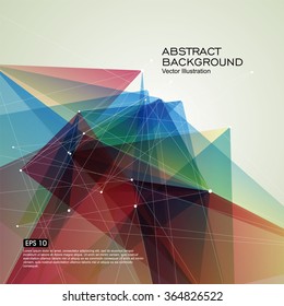 Point, line, surface composition of abstract graphics, Vector background.