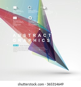 Point, line, surface composition of abstract graphics, infographics,Vector illustration.