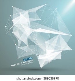Point, line, surface composition of abstract graphics, infographics,Vector illustration.