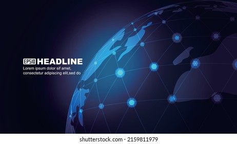 Point line surface link hollow creative earth vector material