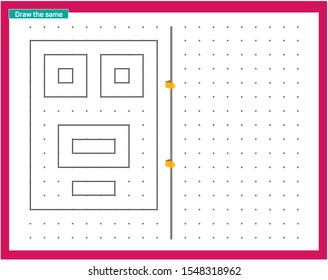Point and line work. Educational children game, printable worksheet for children. Tracing lines and shapes. Educational game for kids. Combine the points in the figures. vector
