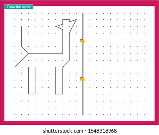 Point and line work. Educational children game, printable worksheet for children. Tracing lines and shapes. Educational game for kids. Combine the points in the figures. vector