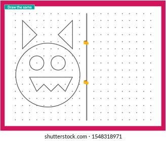 Point and line work. Educational children game, printable worksheet for children. Tracing lines and shapes. Educational game for kids. Combine the points in the figures. vector