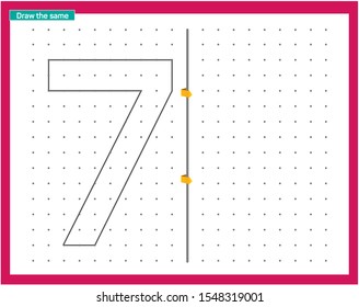 Point and line work. Educational children game, printable worksheet for children. Tracing lines and shapes. Educational game for kids. Combine the points in the figures. vector