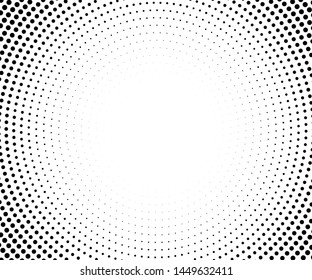 Point lines with circles of different sizes. Halftone background. Vector illustration