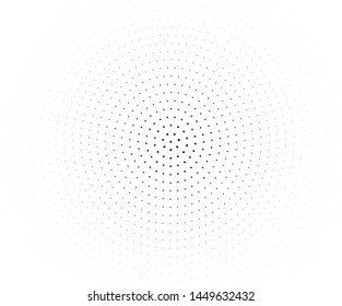 Point lines with circles of different sizes. Halftone background. Vector illustration