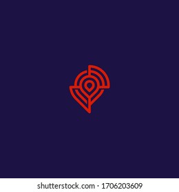 Plantilla vectorial de diseño de logotipo de punto, ubicación y gps